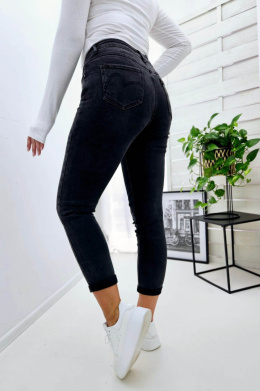Spodnie jeansy czarne z paskiem