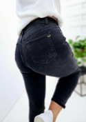 Spodnie jeansy czarne z paskiem