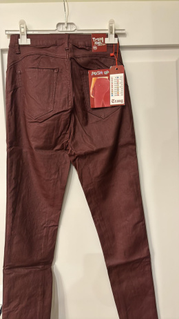 Spodnie woskowane kolor bordowy PUSZ UP