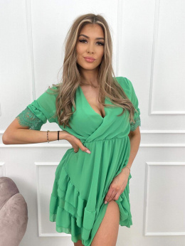 Sukienka falbanka w kolorze zielonym