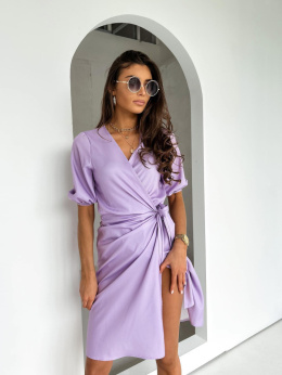 Sukienka fioletowa - wiązana
