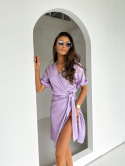 Sukienka fioletowa - wiązana
