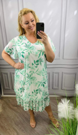 Sukienka szyfonowa w zielone kwiaty