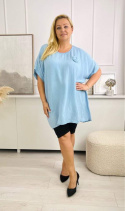 Bluzka baby blue z róż duża XXL 1073