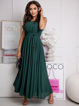 Elegancka długa sukienka Jessica butelkowa zieleń