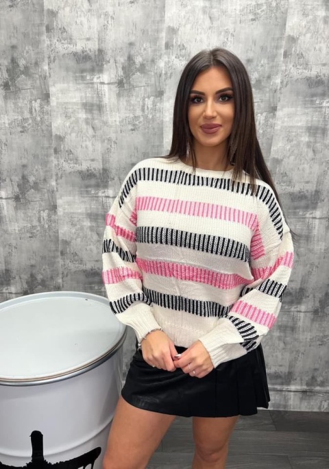 Sweter beżowy w pasy