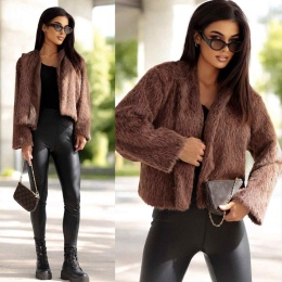 Kurtka brązowa z miękkiego futerka 1557