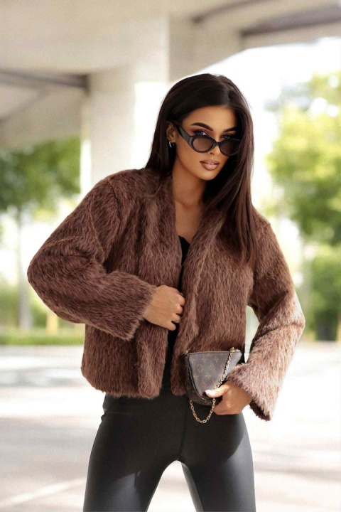 Kurtka brązowa z miękkiego futerka 1557