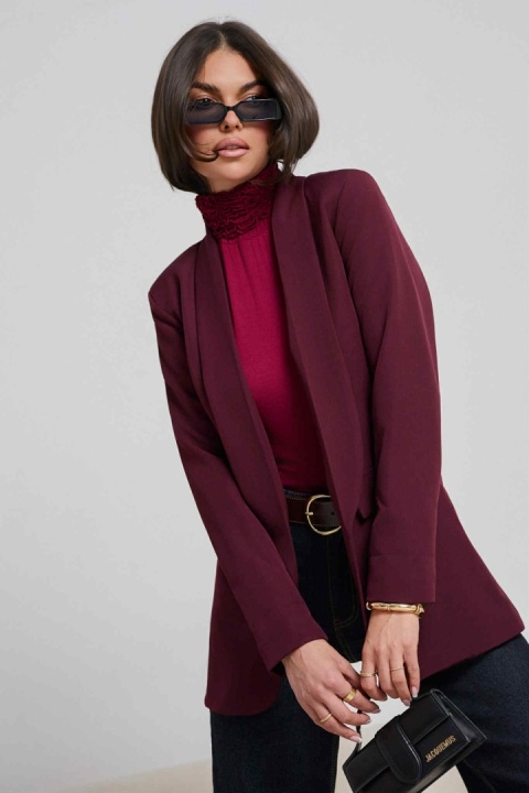 Marynarka bordo klasyczna bez zapięcia 1559