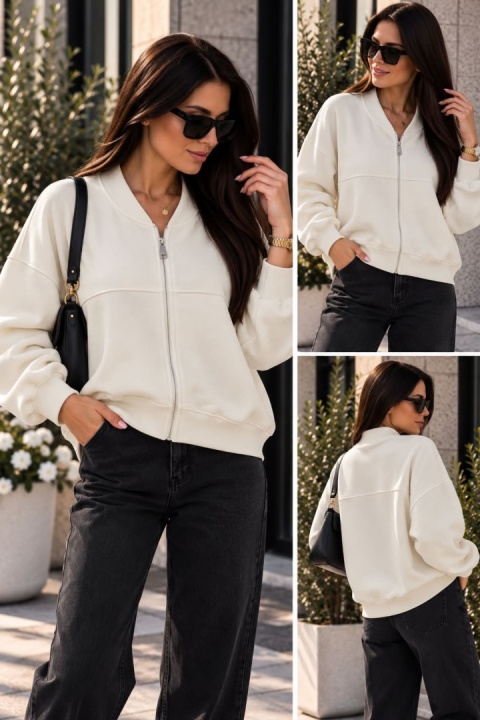 Bluza damska rozpinana – biała 1701