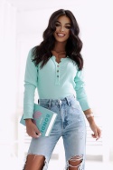 Bluzka prążkowana z guzikami – MINTY LONG 1617