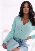 Bluzka prążkowana z guzikami – MINTY LONG 1617