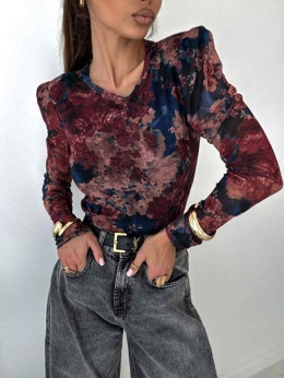 Bluzka z siateczki w kwiatowy wzór z poduszkami 1585