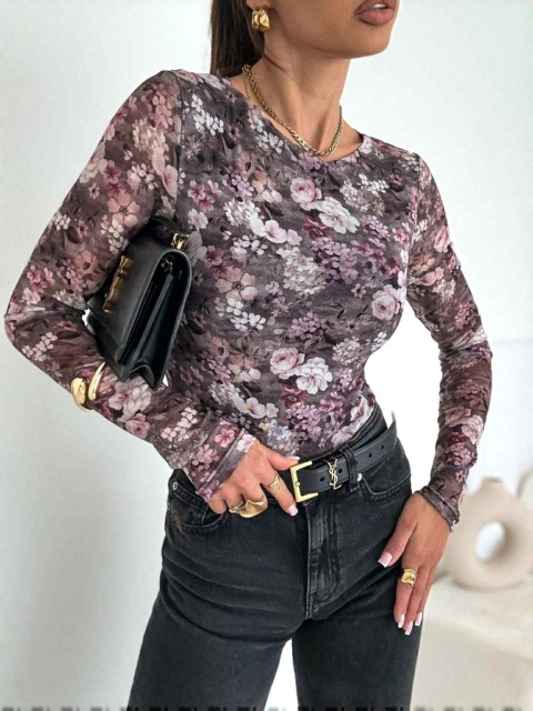 Bluzka z siateczki w kwiatowy wzór 1583