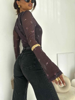 Bluzka z siateczki z delikatnym kwiatowym motywem 1581