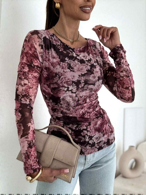 Bluzka z siateczki w kwiatowy wzór 1586