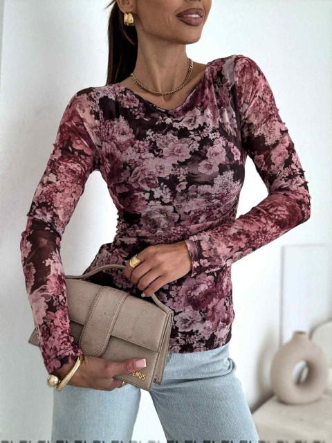 Bluzka z siateczki w kwiatowy wzór 1586