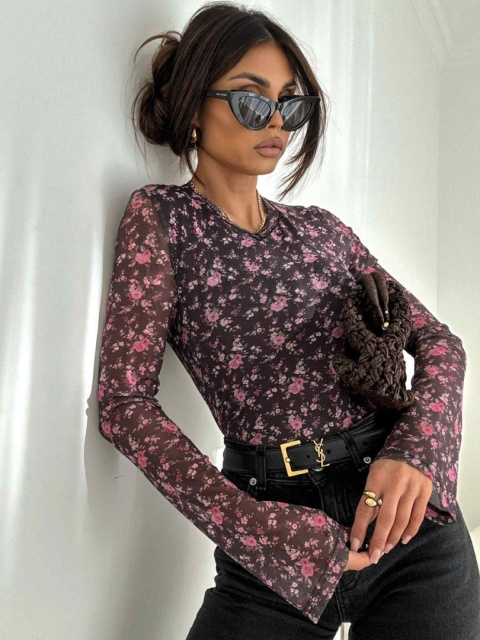 Bluzka z siateczki w drobne kwiaty 1580