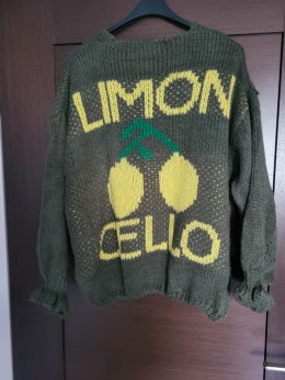 Sweter khaki „Limon Cello” – cytrynki 1601