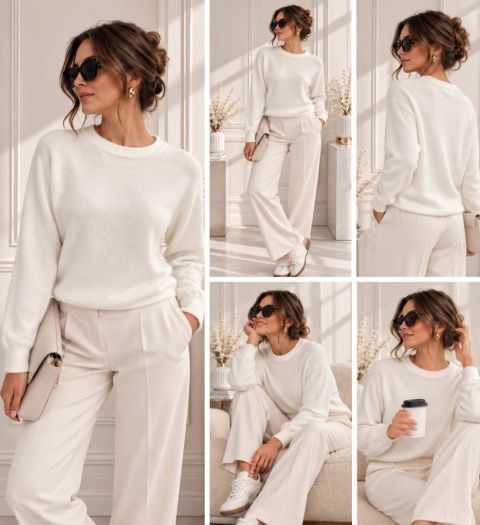 Sweter damski CLASSIC – śmietankowy 1745