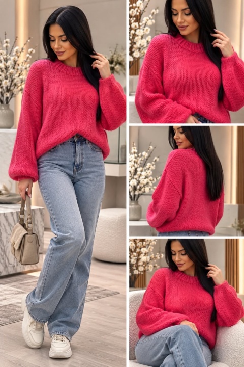 Sweter damski SOFT – intensywny róż 1752