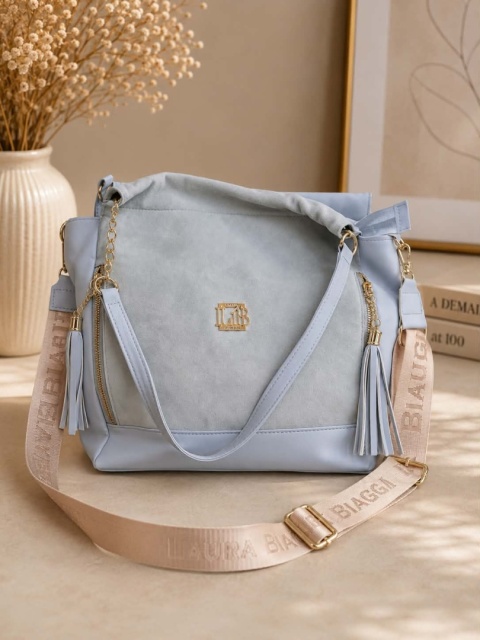 Torebka shopper błękitna z chwostami 1650