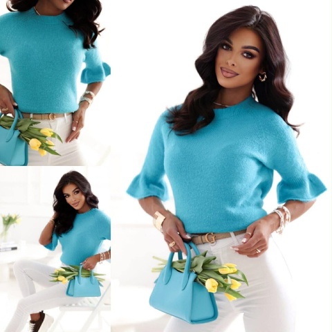 Sweter damski z krótkim rękawem – TURQUA 1612